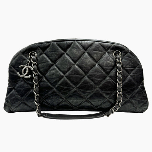 Chanel Sac Mademoiselle en cuir gris