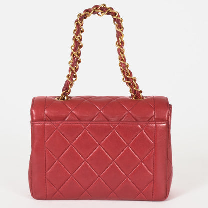 Chanel Sac Single Flap en cuir rouge