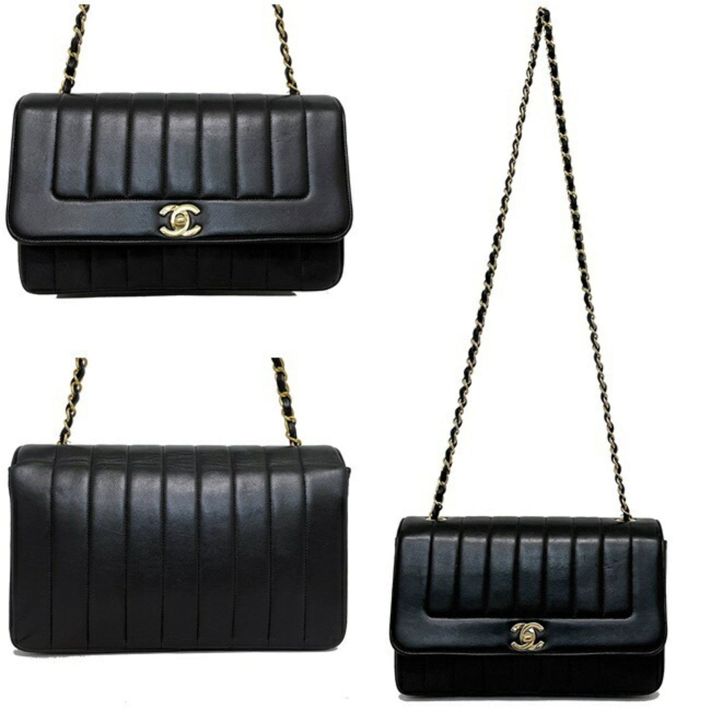 Chanel Sac Single Flap en cuir noir