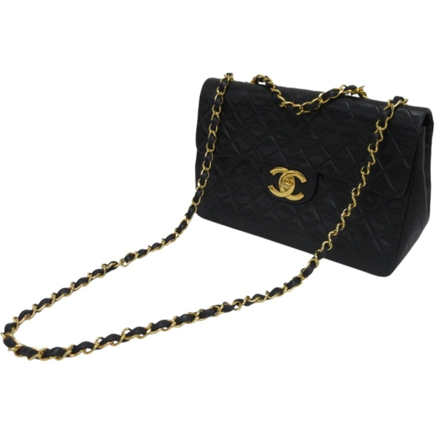 Chanel Sac Single Flap en cuir noir