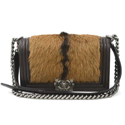 Chanel Sac Boy en cuir marron