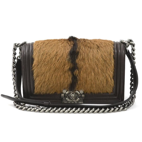 Chanel Sac Boy en cuir marron