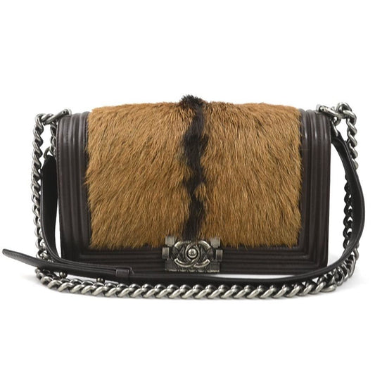 Chanel Sac Boy en cuir marron