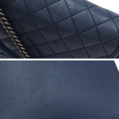 Chanel Sac Boy en cuir bleu