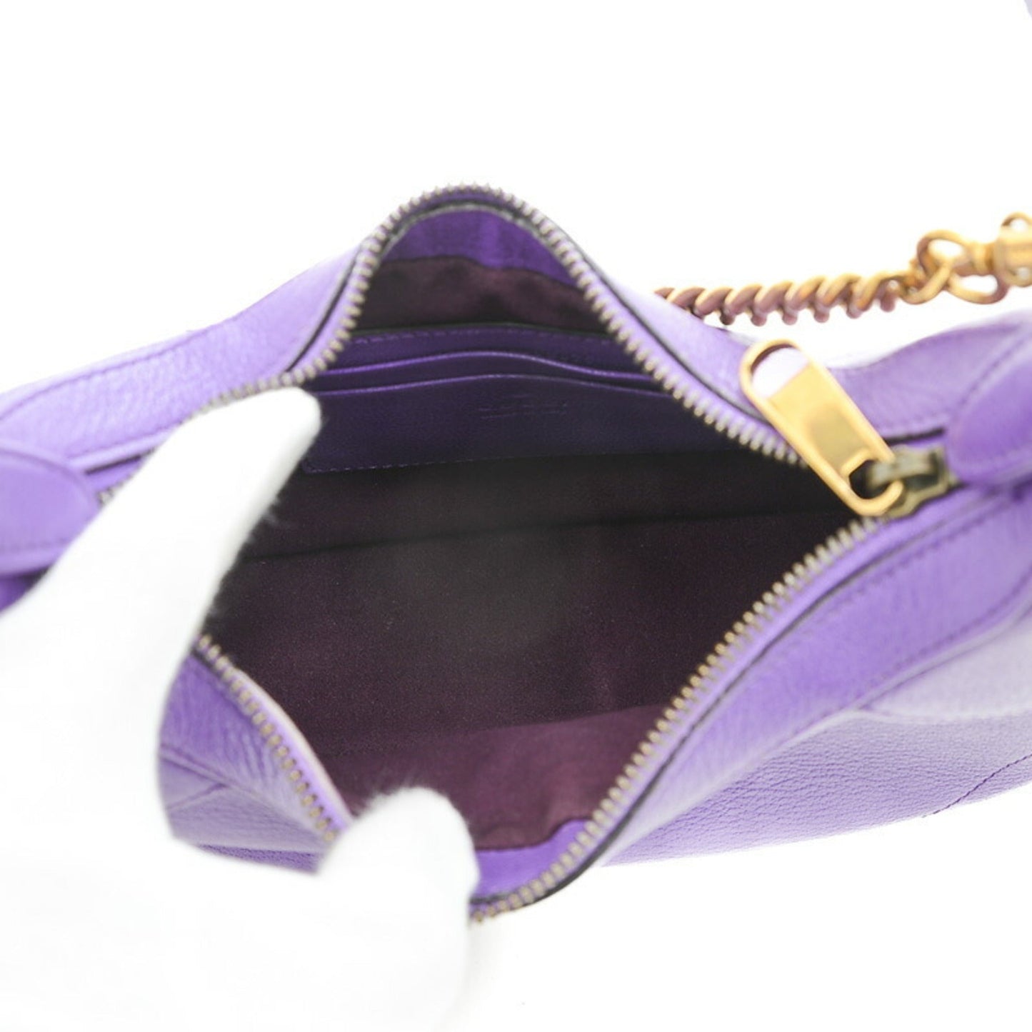 GUCCI Aphrodite Small Shoulder Bag Leather Purple 731817