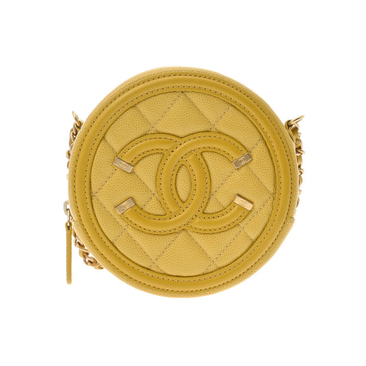 Chanel Sac Filigree en cuir caviar jaune