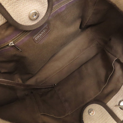 Chanel Sac Deauville en toile marron