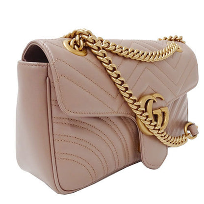 GUCCI bag ladies shoulder leather GG Marmont dusty pink 443497