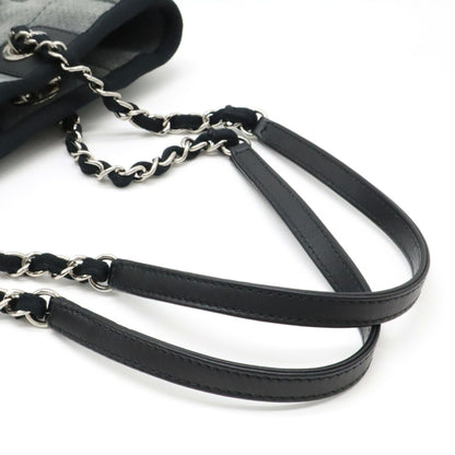 Chanel Sac Deauville en toile noir