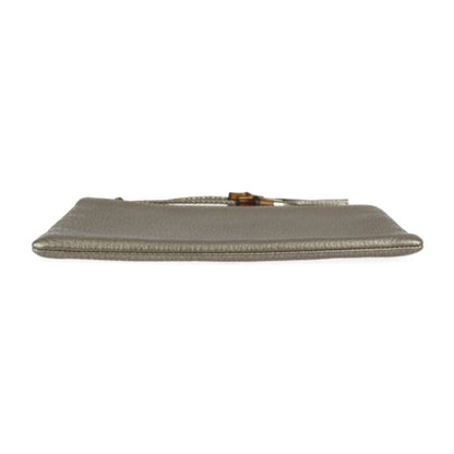 GUCCI Bamboo Clutch Bag 376854 Leather Gold Series Second Pouch Tassel