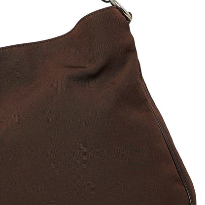 GUCCI Bamboo Handbag One Shoulder Bag 001 1638 Brown Black Nylon Leather Ladies