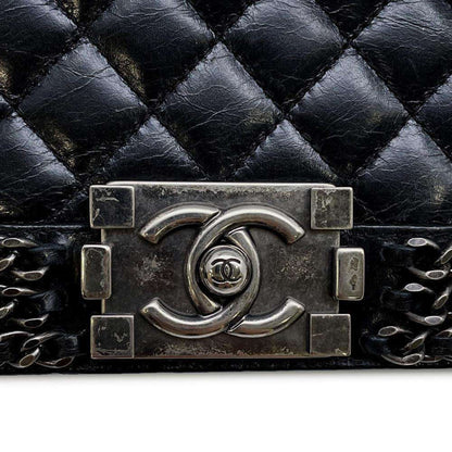 Chanel Sac Boy en cuir noir