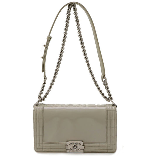 Chanel Sac Boy en cuir gris