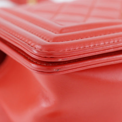 Chanel Sac Boy en cuir rouge
