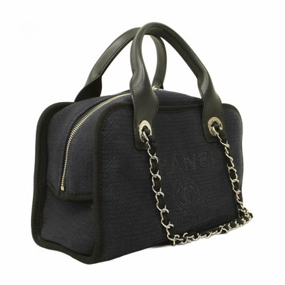 Chanel Sac Deauville en toile noir