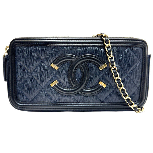 Chanel Sac Filigree en cuir caviar noir