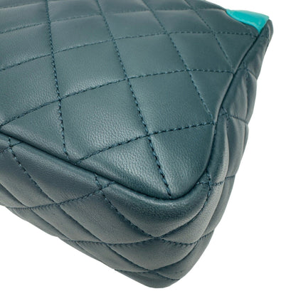 Chanel Sac Single Flap en cuir bleu