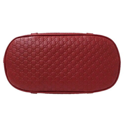 GUCCI Bag Women's Handbag Shoulder 2way Micro GG Shima Leather Red Crossbody