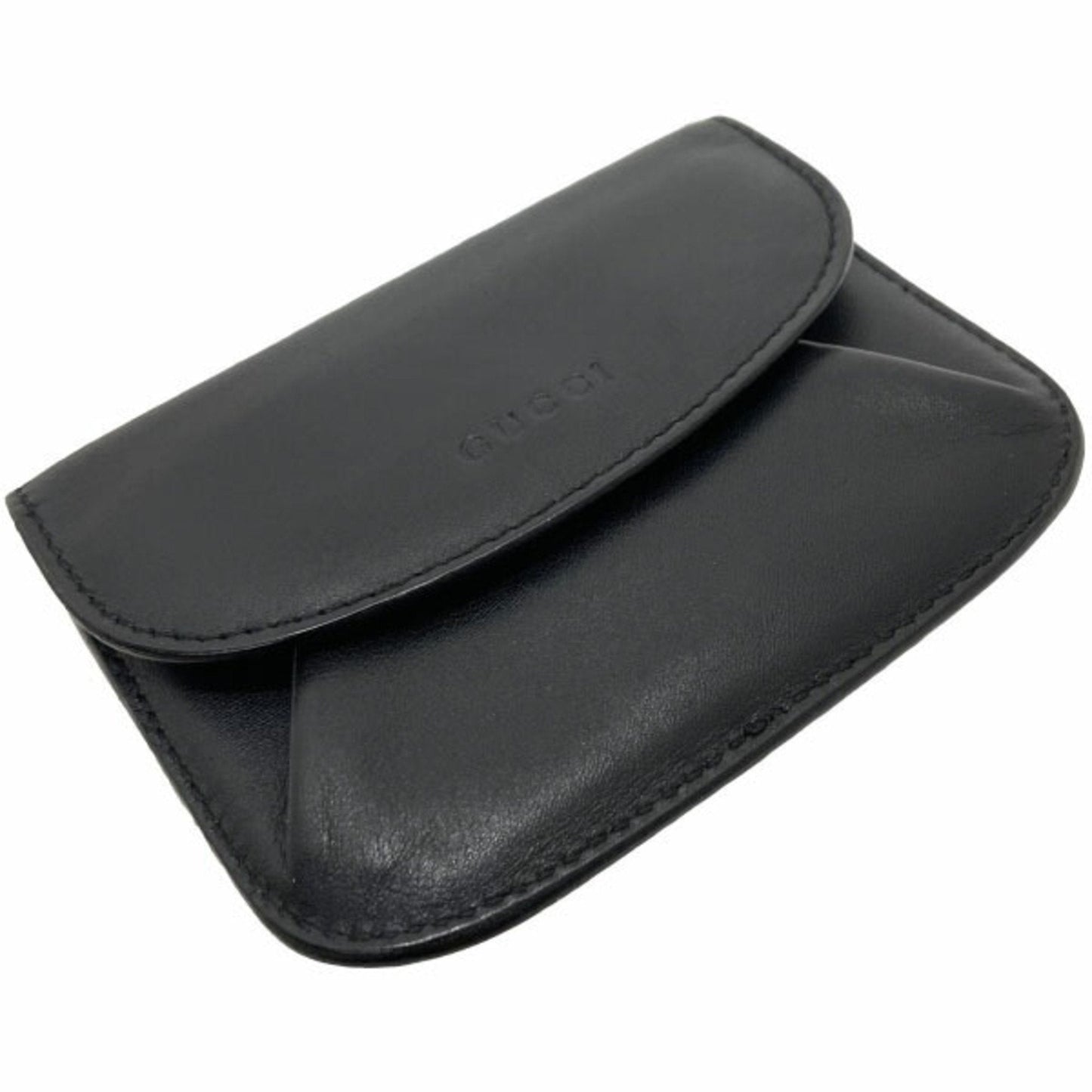 GUCCI 95971 1502 Women's Leather Coin Purse/coin Case Black