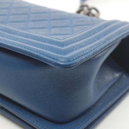 Chanel Sac Boy en cuir bleu
