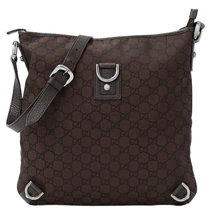 GUCCI Bag Women's Shoulder Abbey GG Nylon Brown 268642 Crossbody