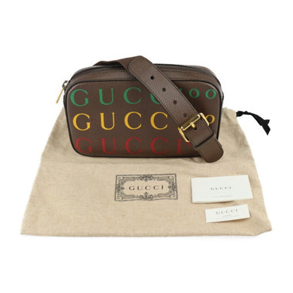 GUCCI Belt Bag 100th Anniversary Waist 602695 Calf Leather Brown Multicolor Gold Hardware Logo Body Pouch Bum