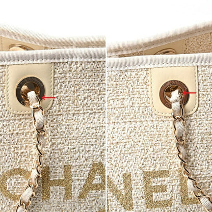 Chanel Sac Deauville en paille blanc
