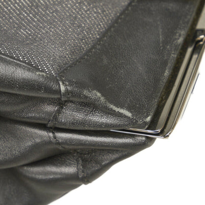 GUCCI Charm Handbag 92726 Black Canvas Leather Women's