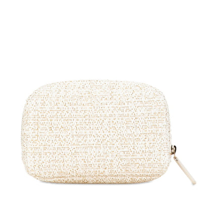 Chanel Sac Deauville en tweed blanc