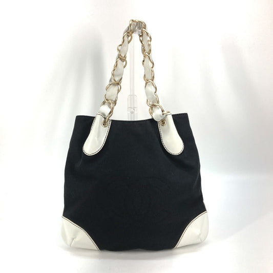 Chanel Sac Chain Tote en toile noir