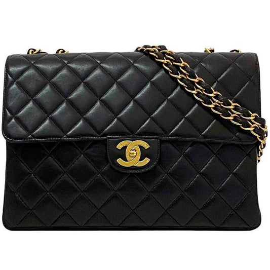 Chanel Sac Chain Flap en cuir noir