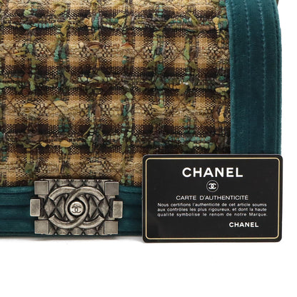 Chanel Sac Boy en tweed vert