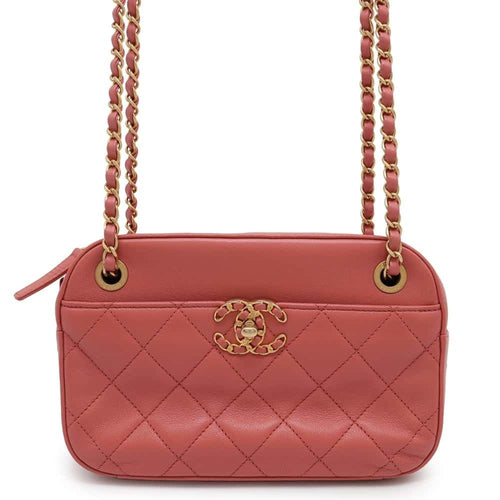 Chanel Sac Camera en cuir rose