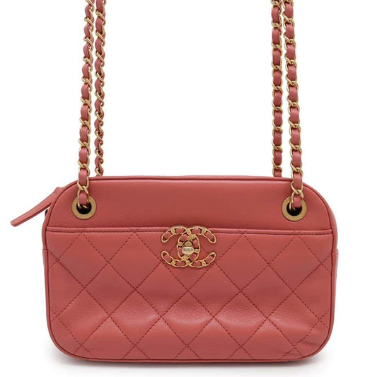 Chanel Sac Camera en cuir rose