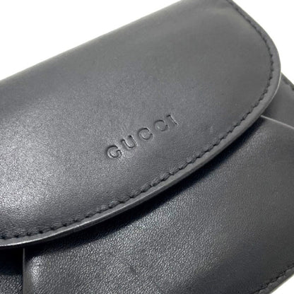 GUCCI 95971 1502 Women's Leather Coin Purse/coin Case Black