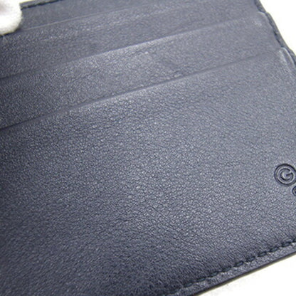 GUCCI Bifold Money Clip Micro sima 544478 Navy Leather Billfold Men's
