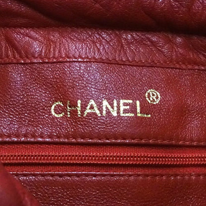Chanel Sac Bucket en cuir rouge