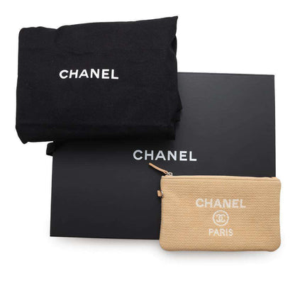 Chanel Sac Deauville en toile beige