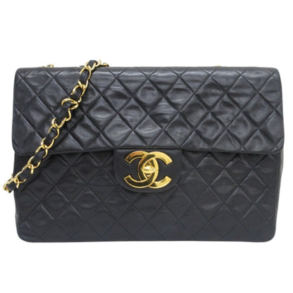 Chanel Sac Single Flap en cuir noir