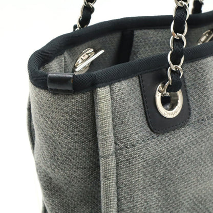 Chanel Sac Deauville en toile noir