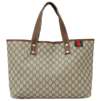 GUCCI bag ladies tote shoulder GG plus brown beige 211134