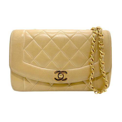 Chanel Sac Diana en cuir beige