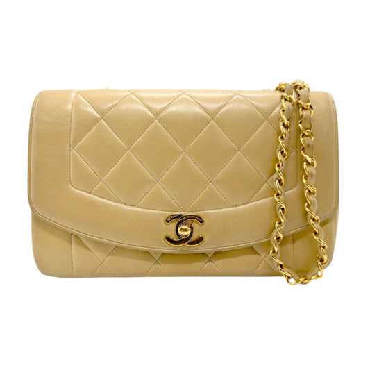 Chanel Sac Diana en cuir beige
