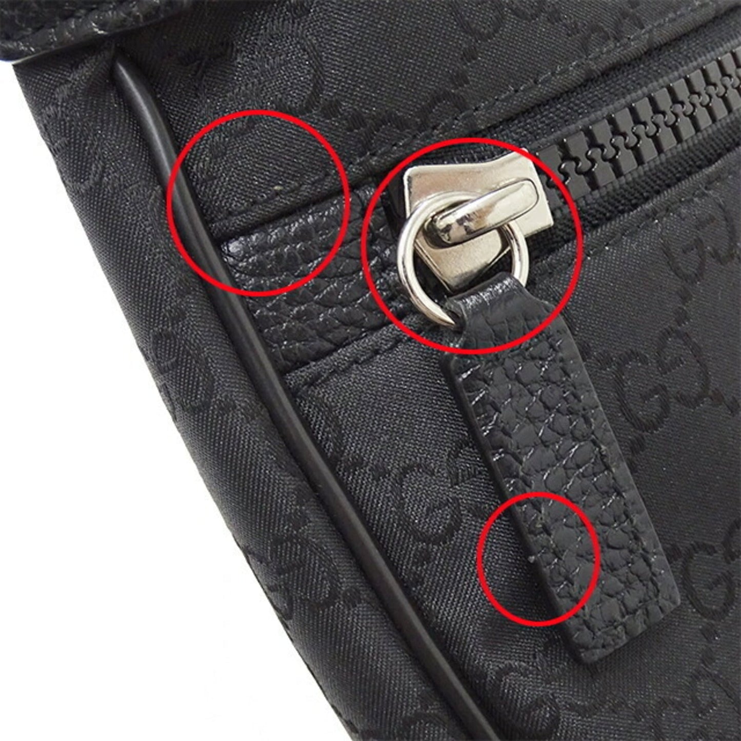 GUCCI bag men's shoulder nylon black 449184