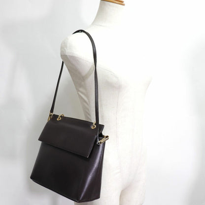 Gucci Bamboo 2WAY Shoulder 001 1887 Calf Brown Ladies Handbag