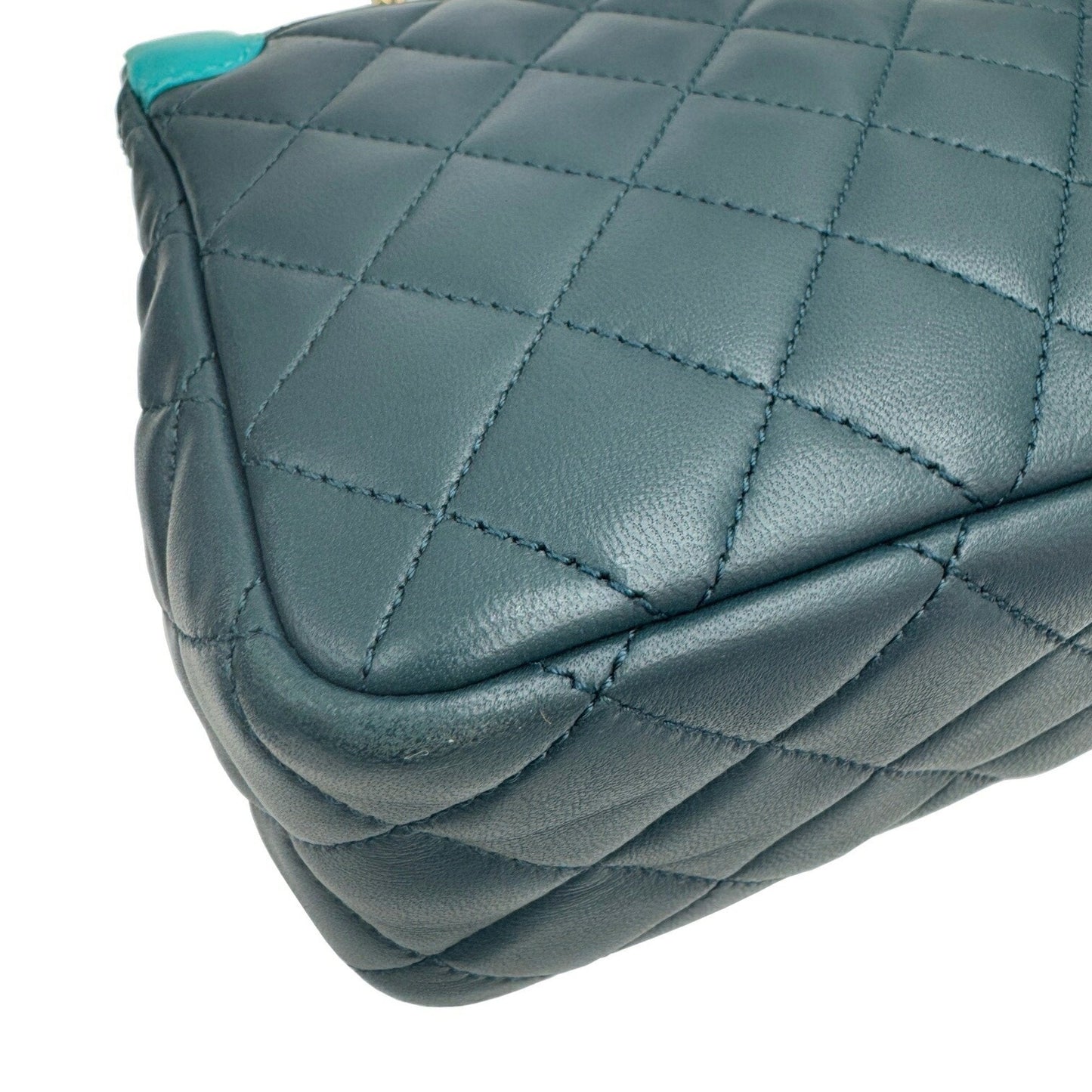 Chanel Sac Single Flap en cuir bleu