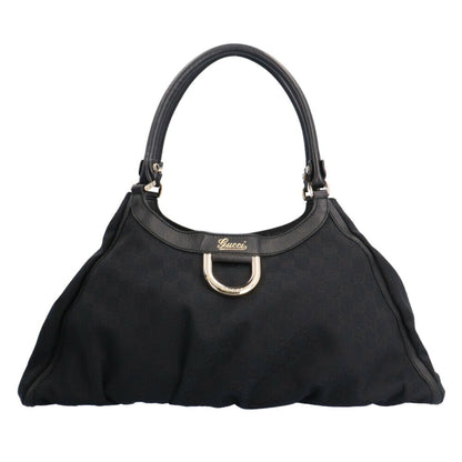 GUCCI Abbey GG Campus Shoulder Bag Canvas Black Women's