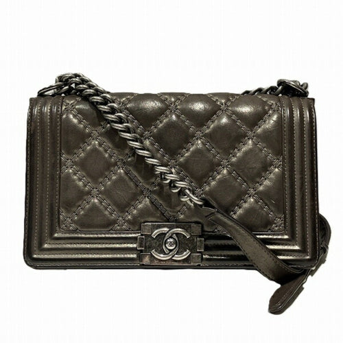 Chanel Sac Boy en cuir dor