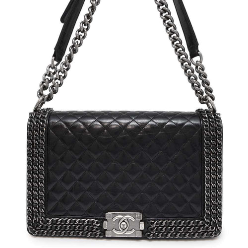 Chanel Sac Boy en cuir noir