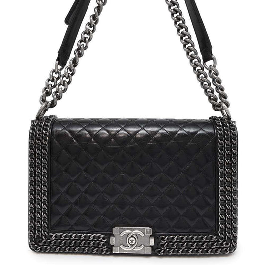 Chanel Sac Boy en cuir noir